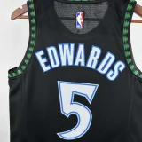 2017-2018 TIMBERWOLVES EDWARDS #5 Black Retro Top Quality Hot Pressing NBA Jersey