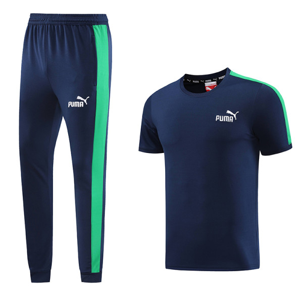 2023 PM Royal Blue Short-sleeved Trouser Suit #PJ01