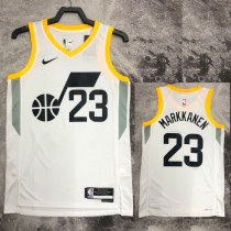 22-23 JAZZ MARKKANEN #23 White Top Quality Hot Pressing NBA Jersey 22-23 JAZZ MARKKANEN #23 White Top Quality Hot Pressing NBA Jersey