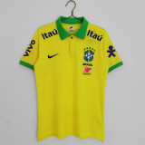 2022 Brazilian Yellow POLO Top Soccer Jersey