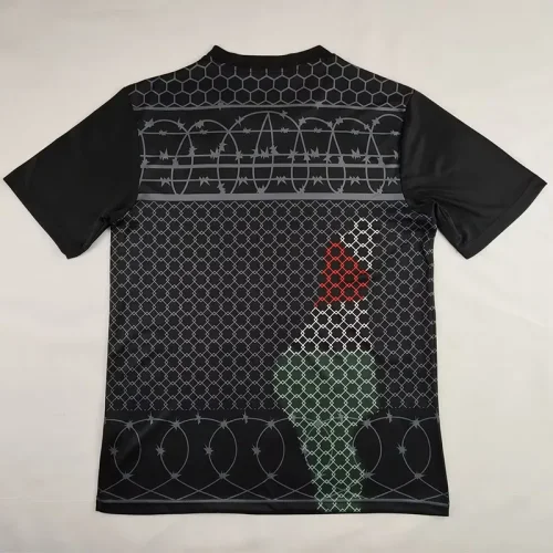 Palestina FC Red Black Retro Soccer Jersey *铁丝网