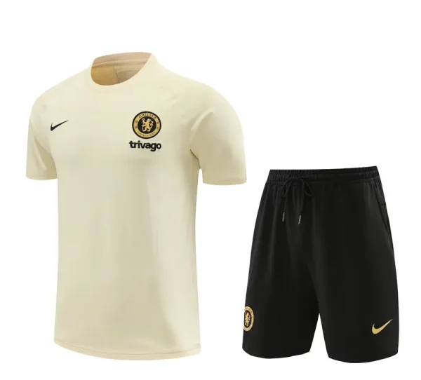 24-25 CHE Beige Training Short Suit (100%Cotton)纯棉