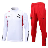 23-24 Flamengo White Half Pull Tracksuit #B643 (半拉链)