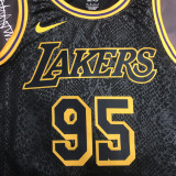 LAKERS TOSCANO #95 Snake skin Black Top Quality Hot Pressing NBA Jersey
