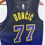 24-25 Lakers DONCIC #77 Royal blue City Edition TopQuality Hot Pressing NBA Jersey