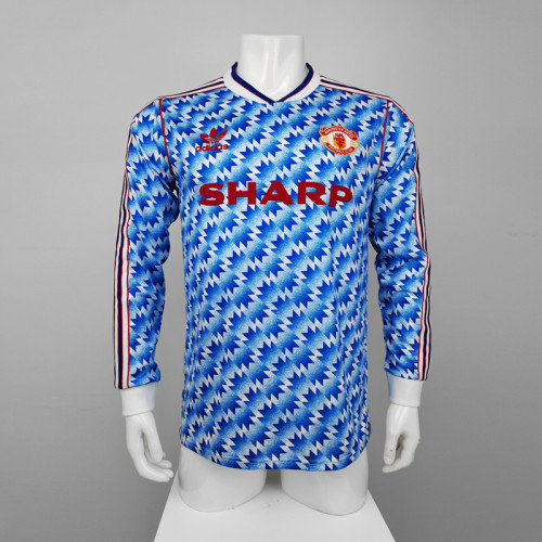 1991-1992 Man Utd Away Long Sleeve Retro Soccer Jersey 长袖