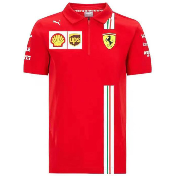 Ferrari Formula One Red Short Sleeve Racing Suit (法拉利有领)