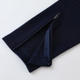 2023 AD05 Royal Blue Short-sleeved Trouser Suit