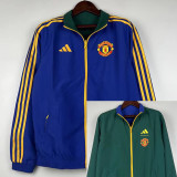 23-24 Man Utd Blue & Green Double Sided Windbreaker (双面风衣)