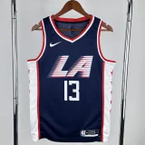 2018-19 Clippers GEORGE #13 Dark Blue City Edition Top Quality Hot Pressing NBA Jersey