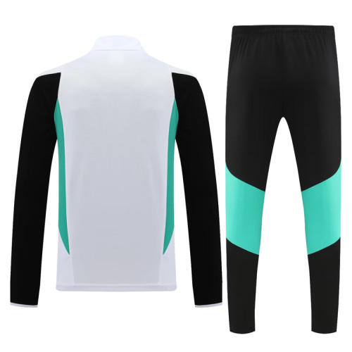 23-24 Man Utd White Green Half Pull Tracksuit (半拉链)