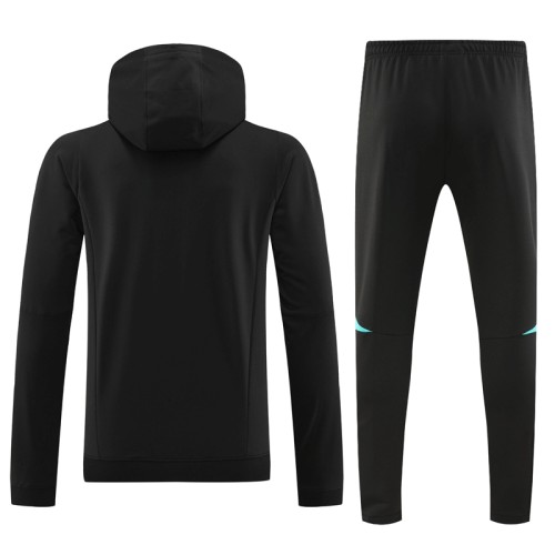 23-24 Man Utd Black Hoodie Jacket Tracksuit