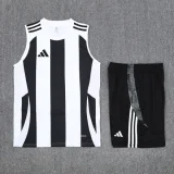 2025 AD White black Tank top and shorts suit