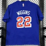 T228 WARRIORS WIGGINS #22 Blue High Quality Casual T-Shirt