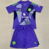24-25 Man Utd Purple Goalkeeper Kids Soccer Jersey