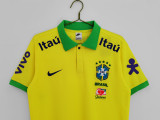 2022 Brazilian Yellow POLO Top Soccer Jersey