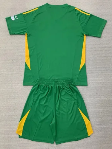 24-25 Leeds United Green GoalKeeper Kids Soccer Jersey
