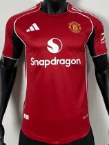 25-26 Man Utd Red Player Version Soccer Jersey