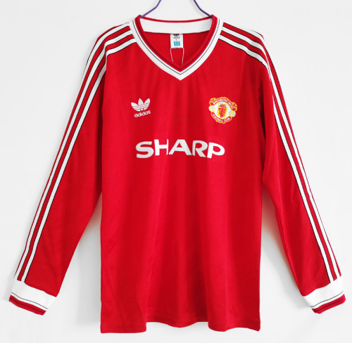 1986 Man Utd Home Long Sleeve Retro Soccer Jersey 长袖