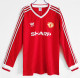 1986 Man Utd Home Long Sleeve Retro Soccer Jersey 长袖