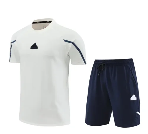 24-25 AD White Training Short Suit #3333(100%Cotton)纯棉