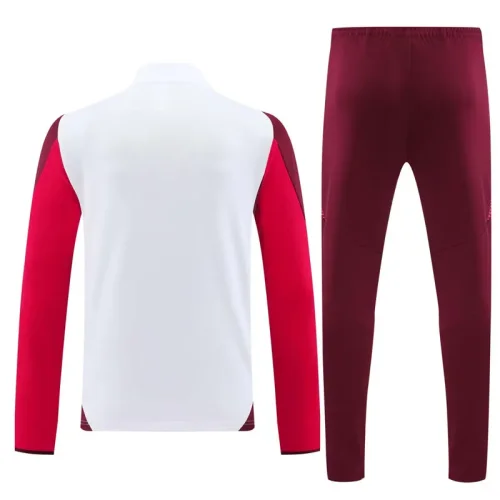 24-25 Bayern White Red Half Pull Tracksuit (半拉链)