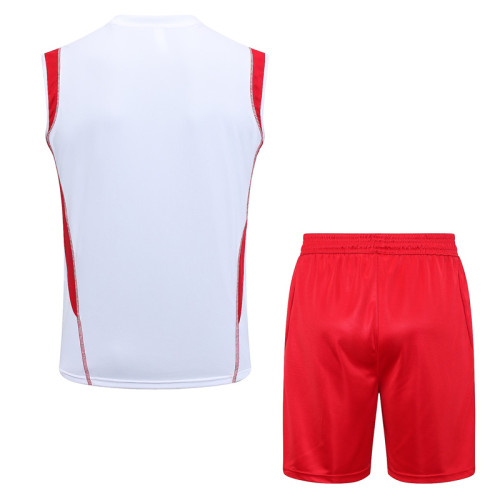 23-24 Flamengo White Tank top and shorts suit #D778