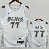 24-25 Dallas Mavericks DONCIC #77 White City Edition Top Quality Hot Pressing NBA Jersey
