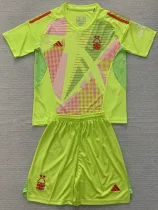 24-25 Nottingham Forest Fluorescent Yellow GoalKeeper Kids Soccer Jersey