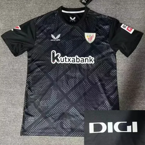 24-25 Bilbao Black Goalkeeper Fans Soccer Jersey