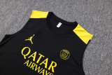 23-24 PSG Jordan Black Tank top and shorts suit #D779