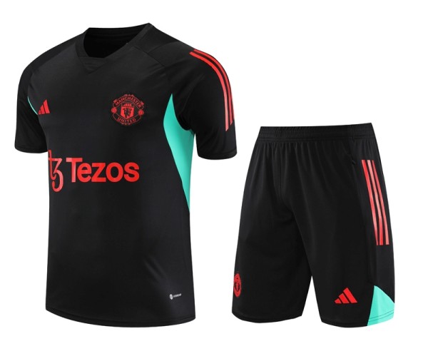23-24 Man Utd Black Green Training Short Suit