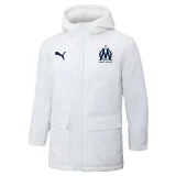 24-25 Marseille White Hooded Windbreaker Fabric Cotton Coat #G247(黑标)