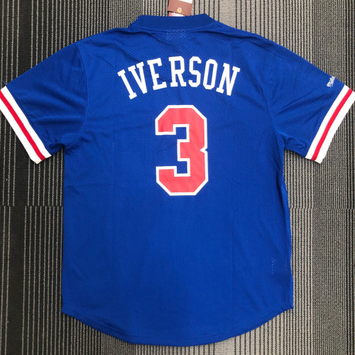 76ers IVERSON # 3 Blue MitchellNess Retro Jerseys