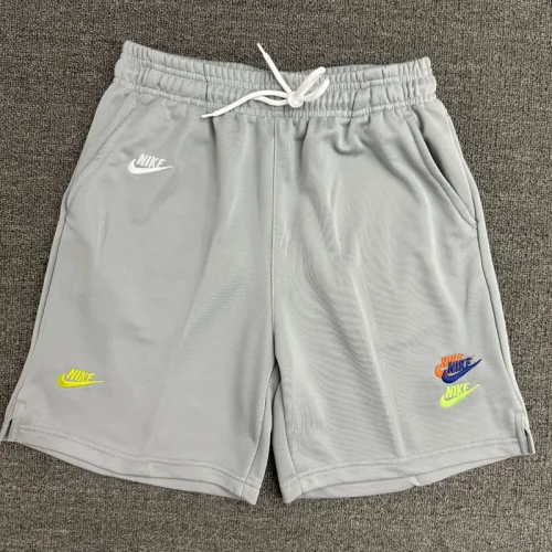 CN02灰 NK Grey Embroidered Multicolor Logo Casual Short Pants
