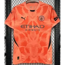 24-25 Man City Red Orange Goalkeeper Fans Soccer Jersey
