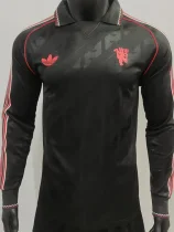24-25 Man Utd Black Special Edition Long Sleeve Player Version Soccer Jersey (长袖球员)