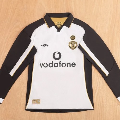 2001-2002 Man Utd 100th Anniversary Double sided Long Sleeve Retro soccer jersey *双面长袖