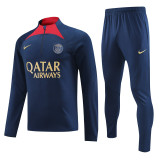23-24 PSG Royal Blue Half Pull Tracksuit (半拉链)