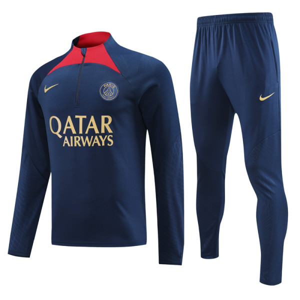 23-24 PSG Royal Blue Half Pull Tracksuit (半拉链)