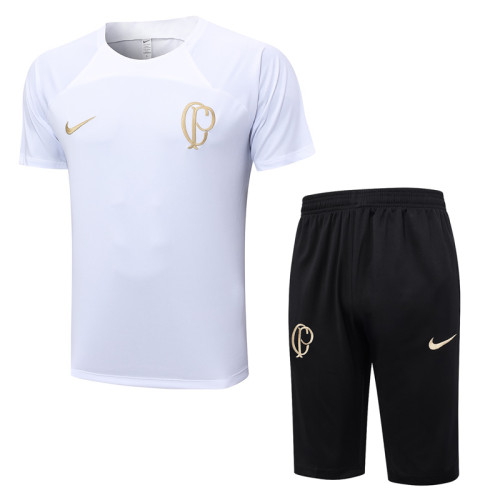 23-24 Corinthians White Training Short Suit #D776 (七分裤）