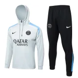 24-25 PSG Light gray Hoodie Half Pull Tracksuit #F585半拉连帽