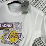 T132 Lakers Jordan White High Quality Casual T-Shirt