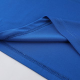 2023 PM Blue Short-sleeved Trouser Suit #PJ01