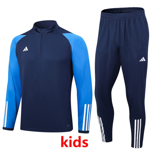 2023 AD Royal Blue Kids Half Pull Tracksuit #2329 (童装) (半拉链)