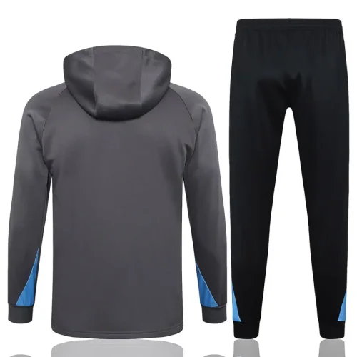 24-25 TOT Dark gray Hoodie Half Pull Tracksuit #F566半拉连帽