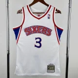 1996-97 76ERS IVERSON #3 White Retro Top Quality Hot Pressing NBA Jersey
