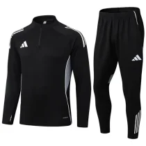 2025 AD Black Half Pull Tracksuit (半拉链)