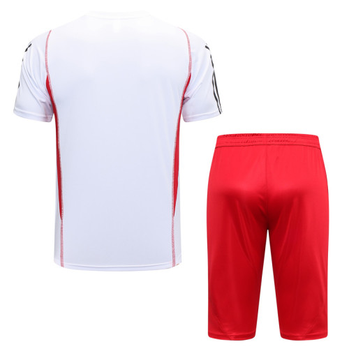 23-24 Flamengo White Training Short Suit #D773 (七分裤）