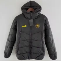 24-25 Man City Black Hooded Cotton Coat #棉衣